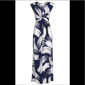 Eliza J Front-Knot Jersey Maxi Dress